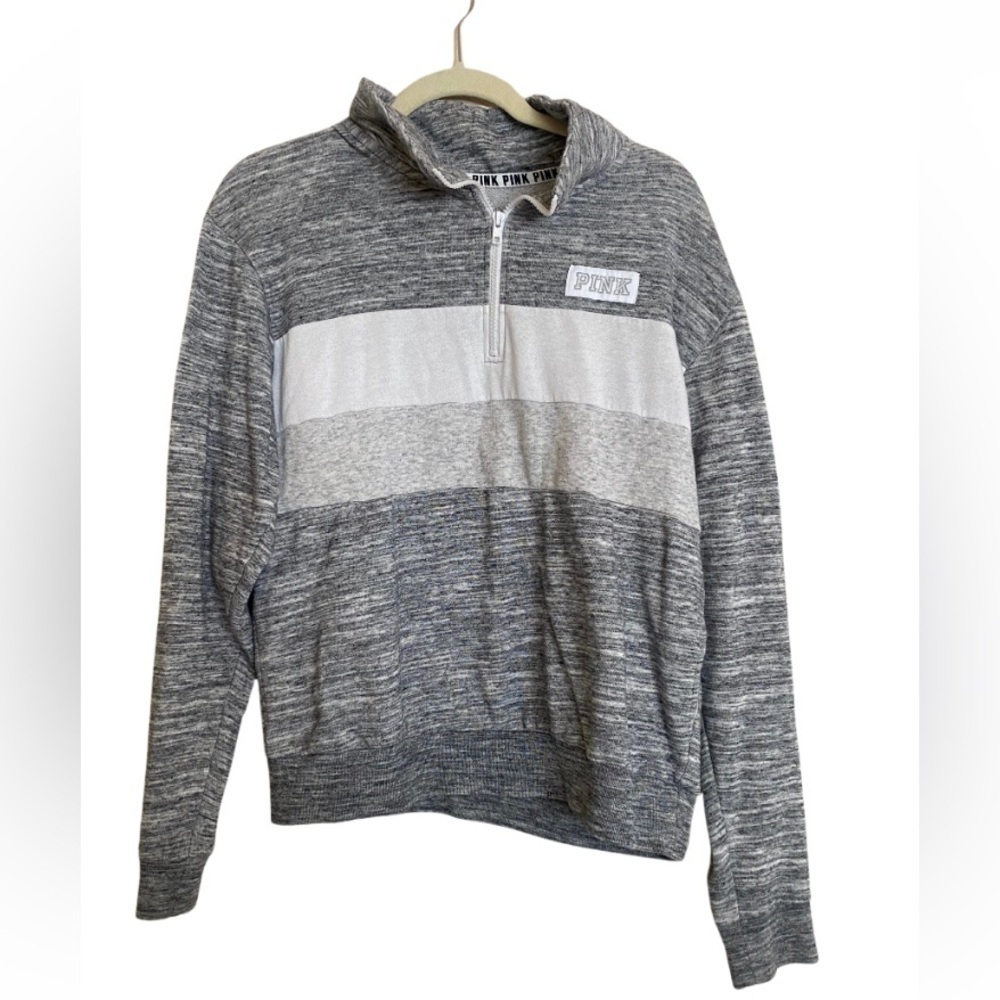 PINK Victoria's Secret Gray Half-Zip Sweater